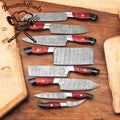Best Damascus Knife Set – Hand-Forged Chef Knives with Leather Roll